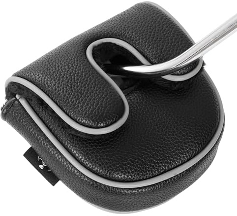 Big Teeth Golf-Mittelschaft Schläger Putter Kopf Abdeckung Schlägerhaube Magnetischer Schlägerschutz Schwarz PU-Leder für DF3 Putter