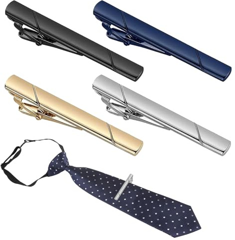 4 Stück Krawattennadel,Klassische Krawattenklammern,Herren Krawattennadel,Krawattenklammer,Tie Clip Set,Krawatte Klammer,Für Valentinstag, Weihnachten, Hochzeit, Business, Bar Und Alltag