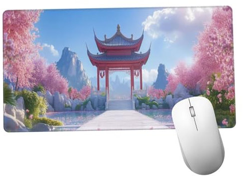 Rosa Alfombrilla Ratón 1400x600x3mm Alfombrilla Raton XXL con Base de Goma Antideslizante, Accesorios Gaming Paisaje, Ordenador Gamer Regalos, Mouse Pad Gaming Mejora La Precisión Y La Velocida Y1188