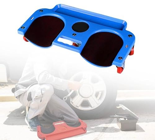 MBBTAG Kniebrett mit Rollen Rollknieschoner Gleitende Knieschoner Gleitkniepolster mit UniversalräDern mit 5 UniversalräDern Rollende KnieschüTzer Für Lackierung/Reparatur und Wartung von Autos(Blau)