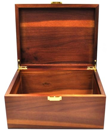 Itvexeme Große Holz Aufbewahrungsbox mit Klappdeckel, Vintage Holz Schatztruhe & Deko Box (ca. 27,9 x 21,6 x 13 cm) - Ideal für Souvenirs, Schmuck, Kleidung, Rezepte & Kleinteile