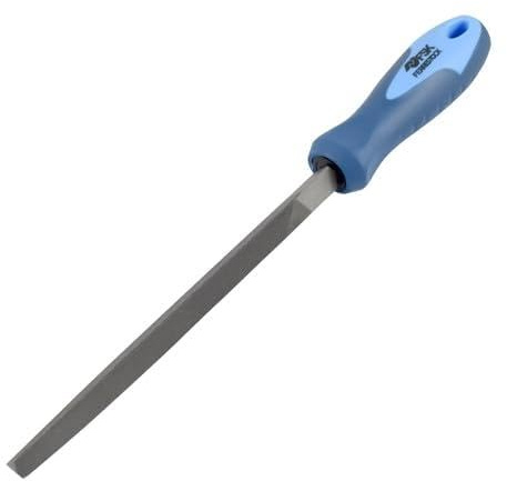 Lima triangular 200 mm, acero de alta resistencia, ideal para desbaste y acabado en trabajos de carpintería y metalurgia.