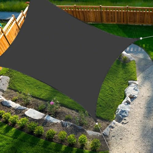 SRHIMEOS 4x6m Vela Ombreggiante Impermeabile, Tende a Vela Parasole Rettangolare, Telo Ombreggiante Tessuto HDPE Protezione Solare, Antivento & Resistente a Strappi