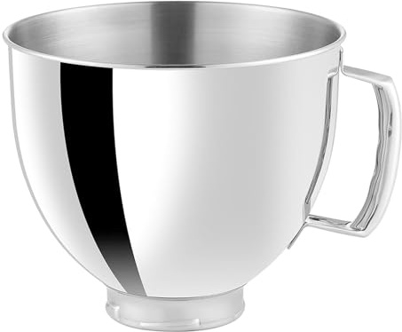 Edelstahl-Schüssel für KitchenAid Cassic 4,5Qt & Artisan 5QT-Serie, Rührschüssel für Kitchenaid Standmixer mit Griff, Spülmaschinenfest