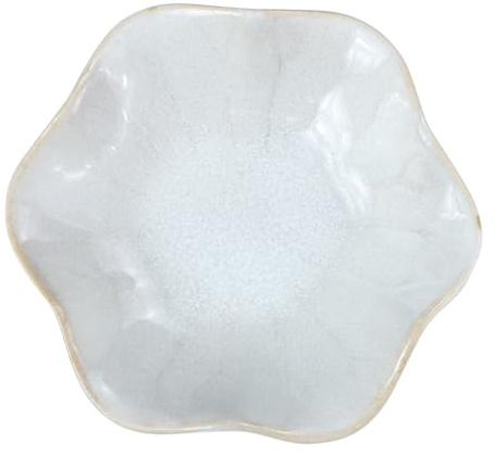 VANZACK Organizador de Joyas Diseño Elegante y Funcional de Cerámica Blanco Forma de Hoja de Loto para Anillos y Accesorios, Adecuado para Baño o Tocador
