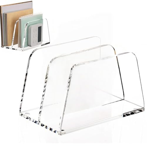 Schreibtisch-Organizer | Transparentes Schreibtischzubehör, transparenter vertikaler Briefhalter – für Klassenzimmer, Studium, Kochbuch, Dokument, Bibel, Klavier, Partitur, Album, Schulbett, Küche
