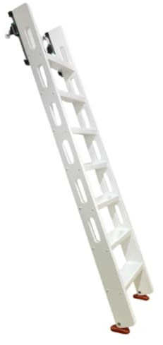 PUZYI Etagenbettleiter aus Holz mit breiter Stufe, stabile Holzleitern for Klettern im Wohnmobilbett, for Schlafzimmer, Wohnheim, Hotel(Blanc,5step)