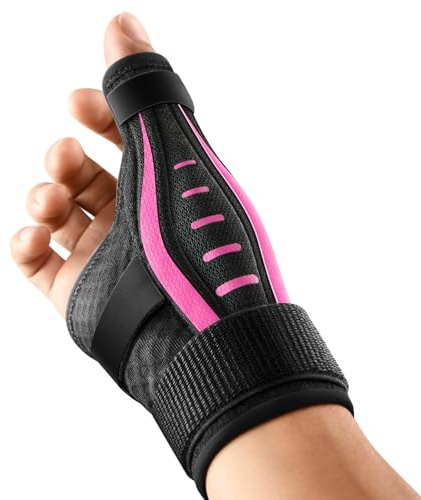FULDAY Daumenbandage Rechts und Links, Daumenschiene, Schnappdaumen, Sehnenscheidenentzündung, De Quervains arbeitskringel Damen und Herren(L Rosa)