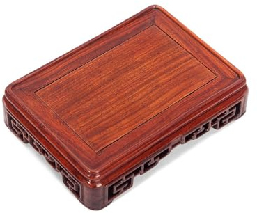 Växtställ För Inomhusbruk Massivt trä Jade Sten Bas Rektangulär Vas Tekanna Hantverk Stativ Kinesisk Buddha Staty Bas Lämplig for hem, hotell, etc. Bonsai-displayställ(B,M)
