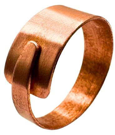 Antica Fucina Rho® Anello Regolabile in Rame Puro | Fine ed Essenziale – Spessore del metallo 0,8 mm | Lavorazione Artigianale - Creato a Mano in Italia | per Uomo e Donna | Unisex | mod. ASSIRO