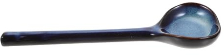 IMIKEYA Cuchara Sopera de Cerámica Azul Mango Ergonómico y Buen Agarre para Uso Doméstico y Hotelero, Adecuado para Sopa y Cocina Diaria