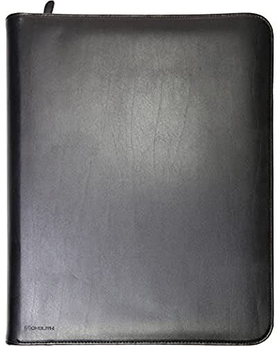 monolith 2000002924 - Konferenzmappe schwarz in Lederoptik, Schreibmappe mit Ringbuch und Block, Dokumentenmappe DIN A4