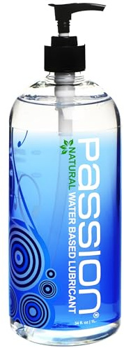 Passion Natural Water-Based Personal Lubricant, 34 Fl Oz - Premium, Non-Sticky, Easy-to-Clean Formula for Smooth, Comfortable Use