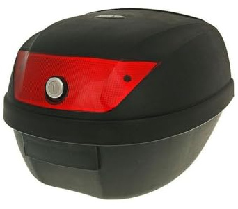 2EXTREME Topcase-Box Motorradkoffer 28L ROME schwarz, kompatibel mit Roller | Abschließbare, abnehmbare Heckbox für Integralhelm; kompatibel mit Moped, Motorrad, Quad; mit 2 Schlüsseln und Grundplatte