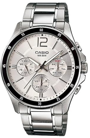 Casio Reloj Hombre Analogico Cuarzo con Correa de Acero Inoxidable MTP-1374D-7AVDF