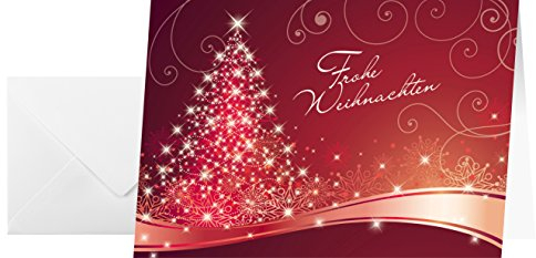 SIGEL DS019 rote Weihnachtskarten, Set mit Umschlag, A6, 25 Stück Christmas Swing, ideal zum Bedrucken