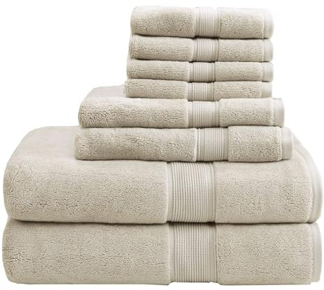 Madison Park Ensemble de Serviettes de Bain luxueuses 100% Coton 800 g/m², Naturel, Plusieurs Tailles