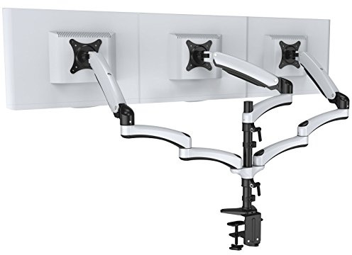 HFTEK - Monitorarm - dreifache Halterung Halter Tischhalterung für 3 Bildschirme von 15 – 27 Zoll mit VESA 75/100 - FY138DW
