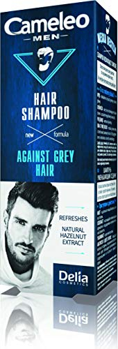Cameleo Men - Champú Contra el Cabello Gris - Extracto Natural de Avellana - Protección del Color - Refresca y Limpia el Cabello y el Cuero Cabelludo - 150 ml