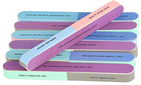 LIUJZZJ 6 Pièces Lime à Ongles et Polissoir Manucure Cosmétique 7 Façons