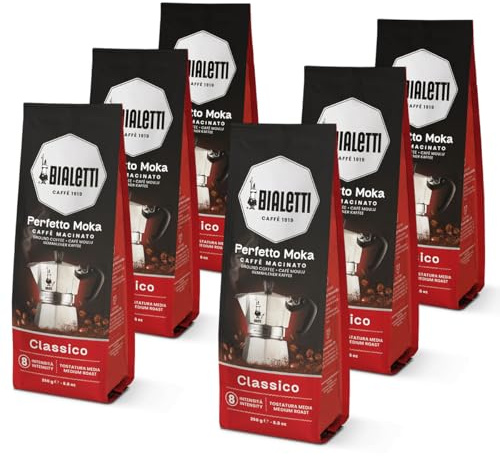 Bialetti Perfetto Moka Caffè Macinato, 1.5 Kg, Classico - 6 x 250 g