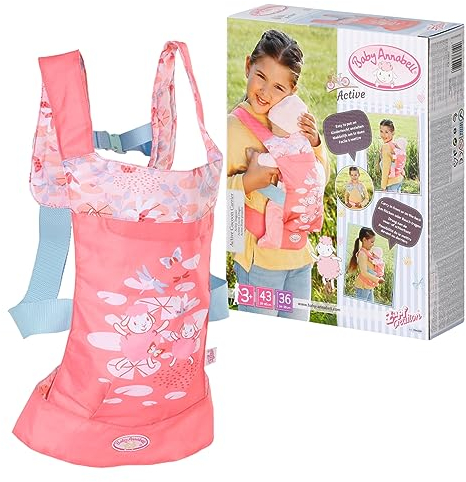 Baby Annabell Active Tragesitz, Trage für Puppen mit verstellbarem Gurtsystem für Verschiedene Kindergrößen, 704226 Zapf Creation
