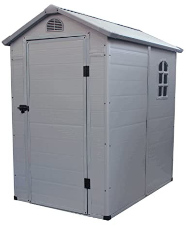 CASETTA HOME DA GIARDINO IN RESINA 134 X 192 X H204 CM IN COLORE GRIGIO