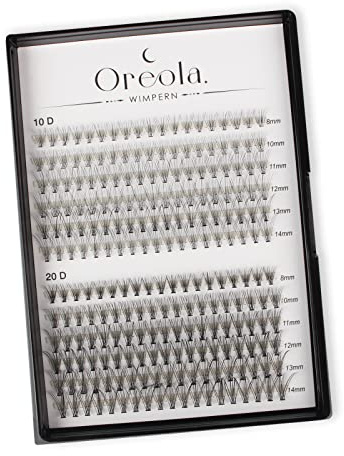 Oreola Falsche Wimpern, 0,1 mm Dicke, C-Curl, 8–14 mm, natürliche einzelne Wimpern, Cluster, leichte Wimpernverlängerungen für DIY