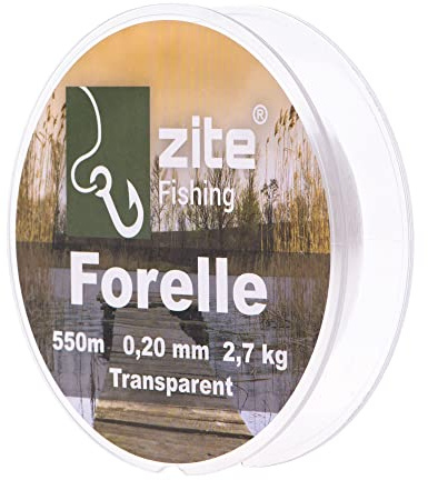 Zite Fishing Angelschnur Monofil - Angelsehne 550m - Forelle Aal Hecht in | zielfischgetreuen Farben - Hohe Tragkraft