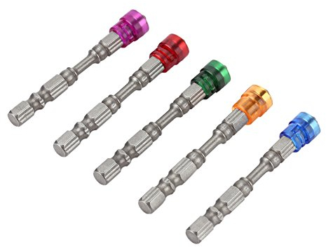 5-teiliges S2-Stahl-Magnetkreuz-Schraubendreher-Bit-Set, PH2-Schraubendreher-Bits-Set für Trockenbauschrauben, 1/4-Zoll-Schaft(bunt)