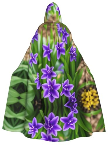 Miniks Cape à capuche imprimée de fleurs de jacinthe pour adulte - Déguisement de Noël - Halloween et cosplay, Fleurs de jacinthe, taille unique
