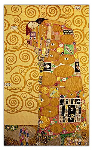 Malen nach Zahlen für Erwachsene Gustav Klimt 《Fulfillment, 1905》 Digitales Öl-Leinwand-Malset für Kinder, Geburtstag, Hochzeit, Dekorationen, Geschenke