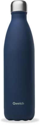 Qwetch - Bouteille Isotherme Originals Bleu Nuit 750ml - 24h Froid et 12h Chaud - Etanche & Réutilisable - Gourde inox isotherme pour Sport, Voyage, Bureau, Randonnée