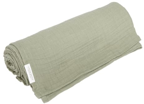 Little Dutch Pucktuch Swaddle Tuch Decke Musselin Baby (120x120 cm) Olive - Little Farm