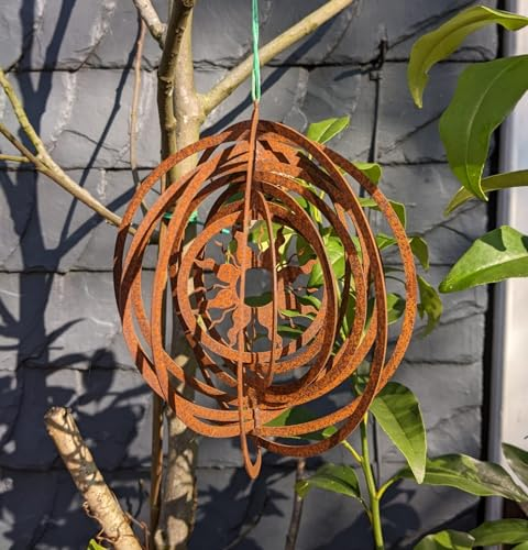 NEU !! Windspiel Sonne ø 18 cm aus Metall in Edelrost Garten Deko Mediterran