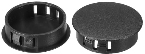 PATIKIL 35 mm (1,4) Plastique Trou Bouchons, 20pcs Affleurant Type Rond Trou Bouchons Couvercle Enclencher Verrouillage Trou Tube pour Table Cuisine Armoire Meuble, Noir