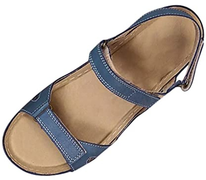 Sandali Donna Estive Comode Scarpe Ortopediche Donna Spessore Suola Antiscivolo Trekking Eleganti Moda Punta Aperta Tacco Basso Leggere Con Regolabile Strappo Traspiranti Morbidi Sportivi Zeppa