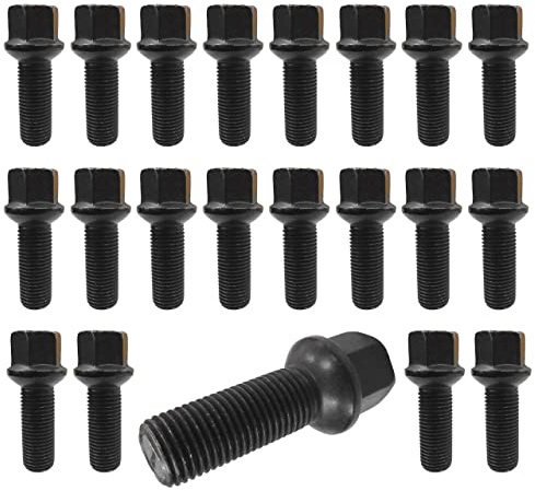 20 Radschrauben Radbolzen schwarz Kugelbund R14 M14x1,5 47mm