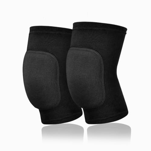 LICQIC Stretchy Knee Pads, Soft Brace Breathable Sleeve Protective for Dance Volleyball Football Yoga Jogging Climbing (Black, L)