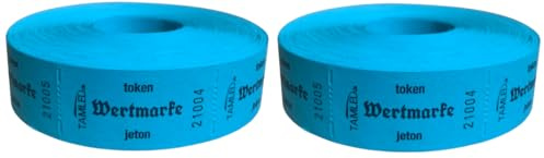 TAMLED Bonrolle WERTMARKE 2x 1000 Abrisse perforiert fortlfd. nummeriert