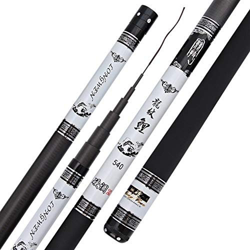 TUANZUN Teleskoprute,Angelrute,Fishing Stipprute Extralange High Carbon-Faser-Teleskopelektrohand Pole Angelrute 3.6M-10M Süßwasser Feederrute-Stick Ersatz Tip(4.5m)