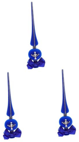 PRETYZOOM 3St weihnachtsbaumspitze Stern Weihnachtsbaum Stern Weihnachtsbaum Spitze Vintage Endstück-Baumspitze Funkelnde Baumspitze Bowknot-Weihnachtsverzierung Schleifendekoration Plastik