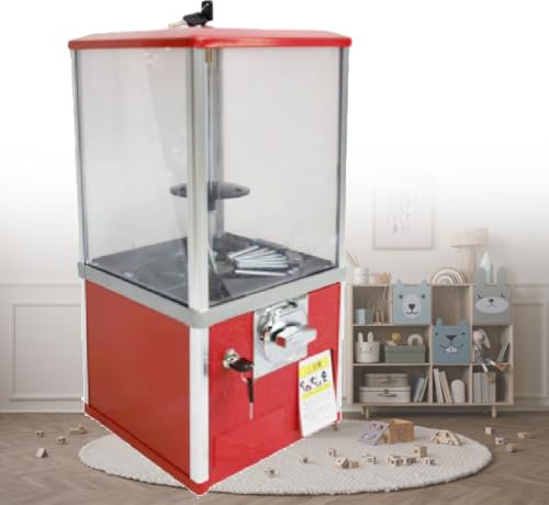 XEEAOFE GroßMengen-Verkaufsautomat, 1,77-2,17 Zoll 4,5-5,5 cm Kugelkapsel-Bonbonspender Im Retro-Stil, Jeder Kann Dieses Spielzeug GenießEn, UnabhäNgig Vom Alter,Red
