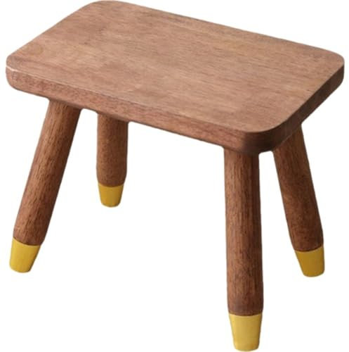 Zghhc Tritthocker Aus Massivem Holz, Melkhocker, Pflanzenständer, Runder Fußhocker, Abnehmbarer Tragbarer Hocker, Schuhwechselhocker, Kleiner Kurzer Hocker