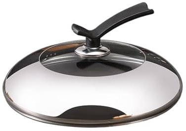 Tapa Sarten Cubierta gruesa for Wok de acero inoxidable, tapa for Wok de vidrio templado, mango ergonómico, tapa for vaporera doméstica, accesorios for Wok (16-34 cm) Tapas Sartenes Cocina(34cm)
