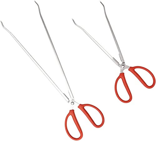 KXQYIKYI Food Clip 2pcs Barbecue Tools Pointy Tweezers Stainless Steel Grill Tongs Trash Picking Tool Lobster Tongs Reach Extender Grabber Scissors Pliers Trash Can Trash Tongs Pick up Tool EEL Clip