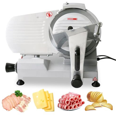 Eastnmythet Meat Slicers for Home Use, Meat/Cheese/Bread/Food Slicer, 0-12mm Adjustable Thickness, Electric Meat Cutting Machine,250mm/10inch