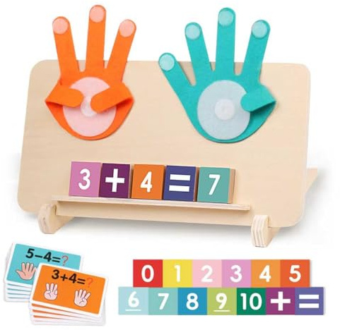 Jouets Montessori Mathématiques Jouet de Comptage en Bois pour Enfants 3 Ans Jouet Chiffre d'apprentissage Éducatif Préscolaires Apprendre à Compter pour Garçon Fille Cadeau pour Enfant de 3 4 5 Ans