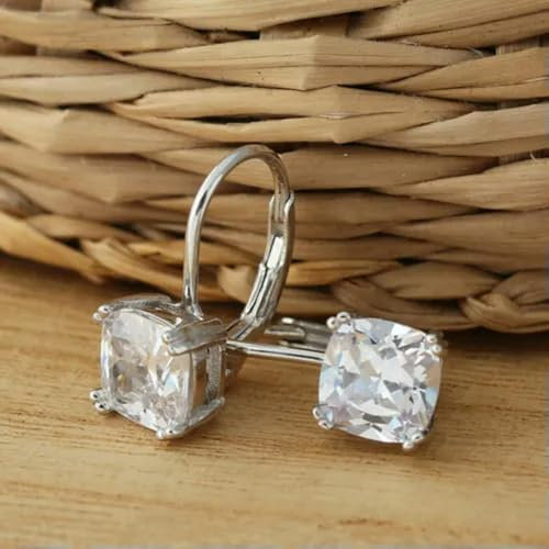 Creolen aus 925er Silber mit quadratischem Zirkoniaschliff