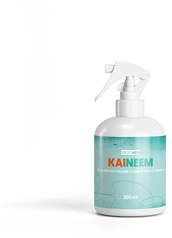 Centrovete - Kaineem Spray Repellente All'Olio di Neem - Per Cani e Gatti - Antiparassitario Naturale con Effetto Barriera Contro Parassiti Esterni - 1 Flacone Spray da 300ml